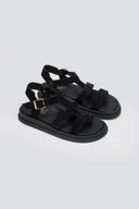 Σανδάλια flatforms καστόρινα gladiator Estil - Μαύρο - thefashionproject.gr - Estil