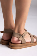 Σανδάλια flatforms καστόρινα gladiator Estil - Τάουπε - thefashionproject.gr - Estil