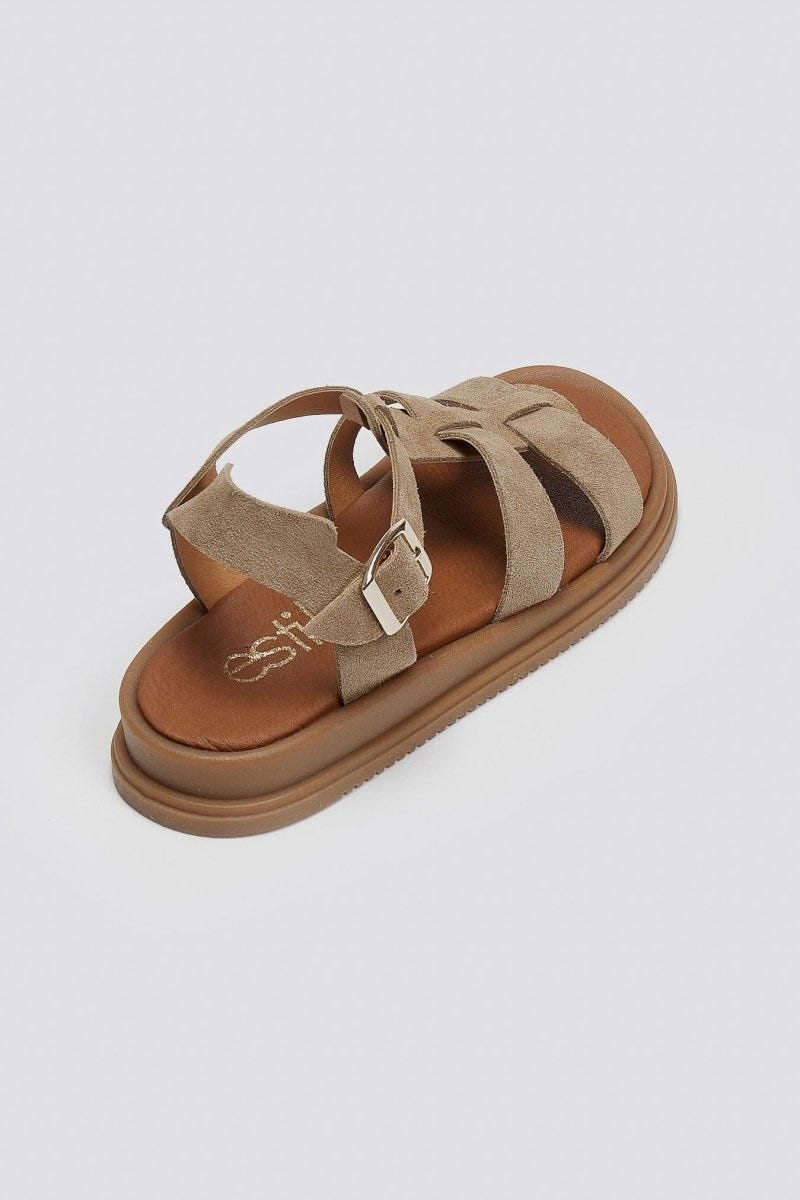 Σανδάλια flatforms καστόρινα gladiator Estil - Τάουπε - thefashionproject.gr - Estil