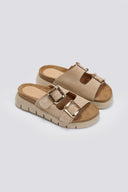 Σανδάλια flatforms καστόρινα MARIAMARE - Άμμου - thefashionproject.gr - MARIAMARE