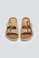 Σανδάλια flatforms καστόρινα MARIAMARE - Άμμου - thefashionproject.gr - MARIAMARE