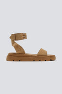 Σανδάλια flatforms καστόρινα με μπαρέτα TFP
