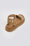 Σανδάλια flatforms καστόρινα με μπαρέτα TFP