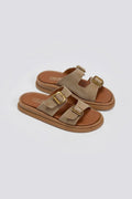 Σανδάλια flatforms καστόρινα με τοκάδες Estil - Τάουπε - thefashionproject.gr - Estil