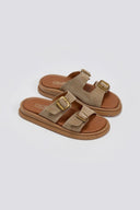 Σανδάλια flatforms καστόρινα με τοκάδες Estil - Τάουπε - thefashionproject.gr - Estil