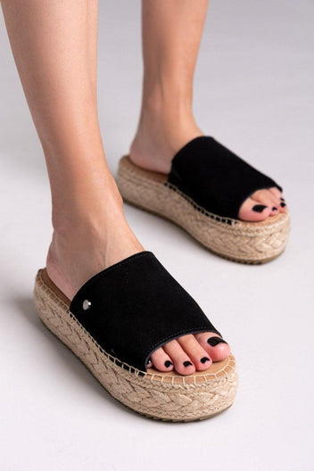 Σανδάλια flatforms καστόρινα Xti 143639 - Μαύρο - thefashionproject.gr - Xti Footwear