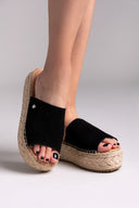 Σανδάλια flatforms καστόρινα Xti 143639 - Μαύρο - thefashionproject.gr - Xti Footwear