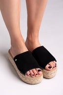 Σανδάλια flatforms καστόρινα Xti 143639 - Μαύρο - thefashionproject.gr - Xti Footwear