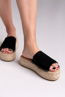Σανδάλια flatforms καστόρινα Xti 143639 - Μαύρο - thefashionproject.gr - Xti Footwear