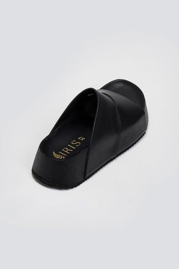 Σανδάλια flatforms με άνοιγμα Iris Sandals - Μαύρο - thefashionproject.gr - IRIS