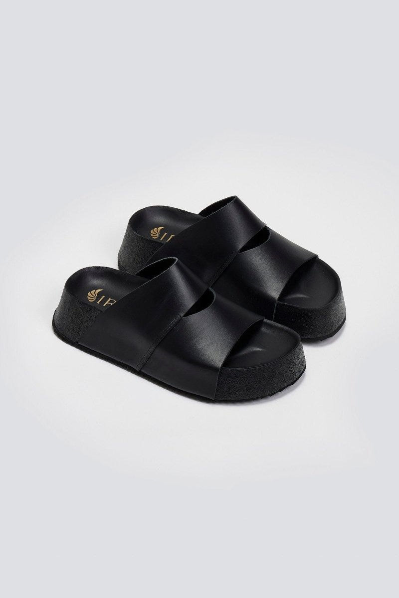 Σανδάλια flatforms με άνοιγμα Iris Sandals - Μαύρο - thefashionproject.gr - IRIS