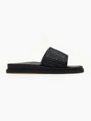Σανδάλια flatforms με φαρδιά ψάθινη φάσα Estil - Μαύρο - thefashionproject.gr - Estil