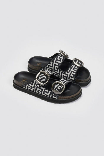Σανδάλια flatforms με φάσες και τοκάδες - Μαύρο - thefashionproject.gr - MIRA