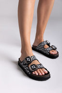Σανδάλια flatforms με φάσες και τοκάδες - Μαύρο - thefashionproject.gr - MIRA