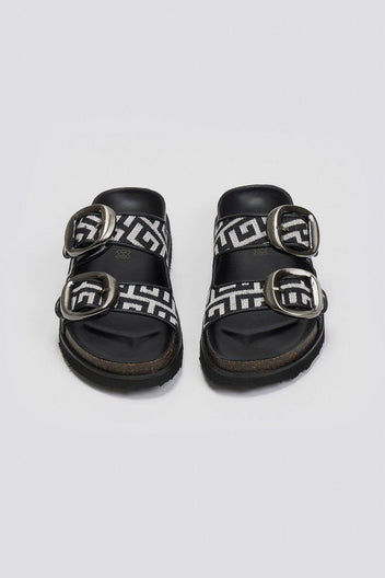 Σανδάλια flatforms με φάσες και τοκάδες - Μαύρο - thefashionproject.gr - MIRA