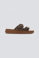 Σανδάλια flatforms με γκλίτερ Estil - Χαλκός - thefashionproject.gr - Estil
