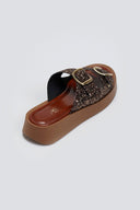 Σανδάλια flatforms με γκλίτερ Estil - Χαλκός - thefashionproject.gr - Estil