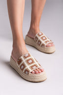 Σανδάλια flatforms με πλεκτό σχέδιο Refresh 172842 - Μπεζ - thefashionproject.gr - Refresh