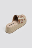 Σανδάλια flatforms με πλεκτό σχέδιο Refresh 172842 - Μπεζ - thefashionproject.gr - Refresh