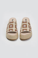 Σανδάλια flatforms με πλεκτό σχέδιο Refresh 172842 - Μπεζ - thefashionproject.gr - Refresh