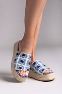 Σανδάλια flatforms με πλεκτό σχέδιο Refresh 172842 - Μπλε jean - thefashionproject.gr - Refresh