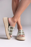 Σανδάλια flatforms με πλεκτό σχέδιο Refresh 172842 - Χακί - thefashionproject.gr - Refresh