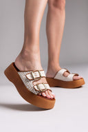Σανδάλια flatforms με print Estil - Ταμπά - thefashionproject.gr - Estil