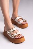 Σανδάλια flatforms με print Estil - Ταμπά - thefashionproject.gr - Estil