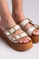Σανδάλια flatforms με print Estil - Ταμπά - thefashionproject.gr - Estil