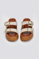 Σανδάλια flatforms με print Estil - Ταμπά - thefashionproject.gr - Estil