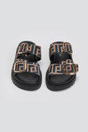 Σανδάλια flatforms με print Tfp - Καφέ - thefashionproject.gr - TFP