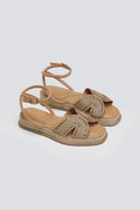Σανδάλια flatforms με ψάθα και πέτρες Mariamare - Χαλκός - thefashionproject.gr - MARIAMARE