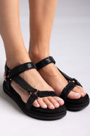 Σανδάλια flatforms με στρας MARIAMARE - Μαύρο - thefashionproject.gr - MARIAMARE