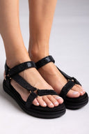 Σανδάλια flatforms με στρας MARIAMARE - Μαύρο - thefashionproject.gr - MARIAMARE