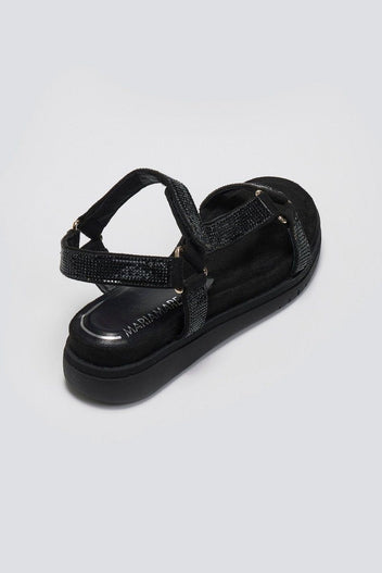 Σανδάλια flatforms με στρας MARIAMARE - Μαύρο - thefashionproject.gr - MARIAMARE