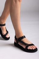 Σανδάλια flatforms με στρας MARIAMARE - Μαύρο - thefashionproject.gr - MARIAMARE