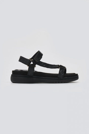 Σανδάλια flatforms με στρας MARIAMARE - Μαύρο - thefashionproject.gr - MARIAMARE