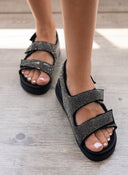 Σανδάλια flatforms με στρας ONLY 15319594 - Μαύρο - thefashionproject.gr - ONLY
