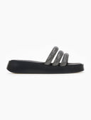 Σανδάλια flatforms με στρας tfp - Μαύρο - thefashionproject.gr - TFP
