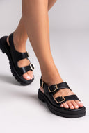 Σανδάλια flatforms με τοκάδες Only 15341274 - Μαύρο - thefashionproject.gr - ONLY