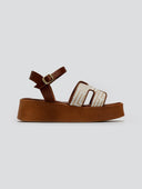 Σανδάλια flatforms με υφασμάτινη print φάσα Estil - Ταμπά - thefashionproject.gr - Estil