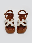 Σανδάλια flatforms με υφασμάτινη print φάσα Estil - Ταμπά - thefashionproject.gr - Estil