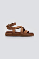 Σανδάλια flatforms nubuck δερμάτινα Iris Sandals - Κάμελ - thefashionproject.gr - IRIS