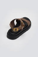 Σανδάλια flatforms nubuck με μπαρέτα Tfp - Τάουπε - thefashionproject.gr - TFP