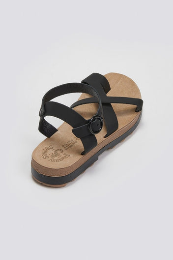 Σανδάλια flatforms nubuck RIVER FANTASY SANTALS - Μαύρο - thefashionproject.gr - FANTASY SANDALS