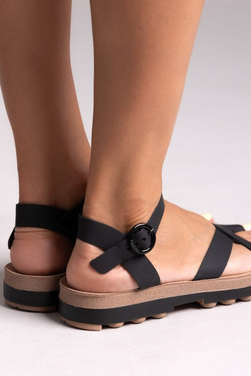 Σανδάλια flatforms nubuck RIVER FANTASY SANTALS - Μαύρο - thefashionproject.gr - FANTASY SANDALS