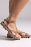 Σανδάλια flatforms nubuck RIVER FANTASY SANTALS - Τάουπε - thefashionproject.gr - FANTASY SANDALS