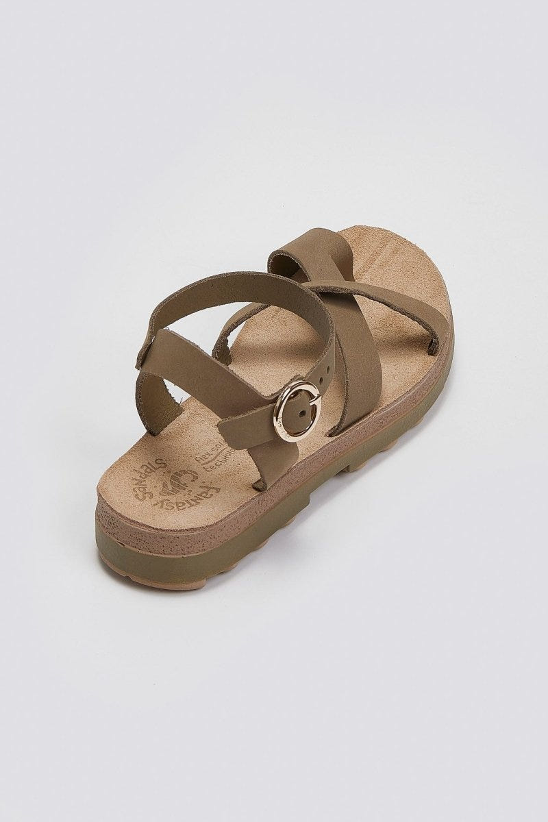 Σανδάλια flatforms nubuck RIVER FANTASY SANTALS - Τάουπε - thefashionproject.gr - FANTASY SANDALS