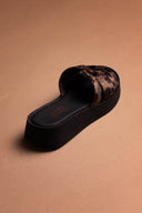 Σανδάλια flatforms ponyskin Estil - Καφέ - thefashionproject.gr - Estil
