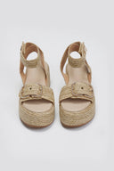 Σανδάλια flatforms ψάθινα Mariella Fabiani 2512/05 - Μπεζ - thefashionproject.gr - Mariella Fabiani